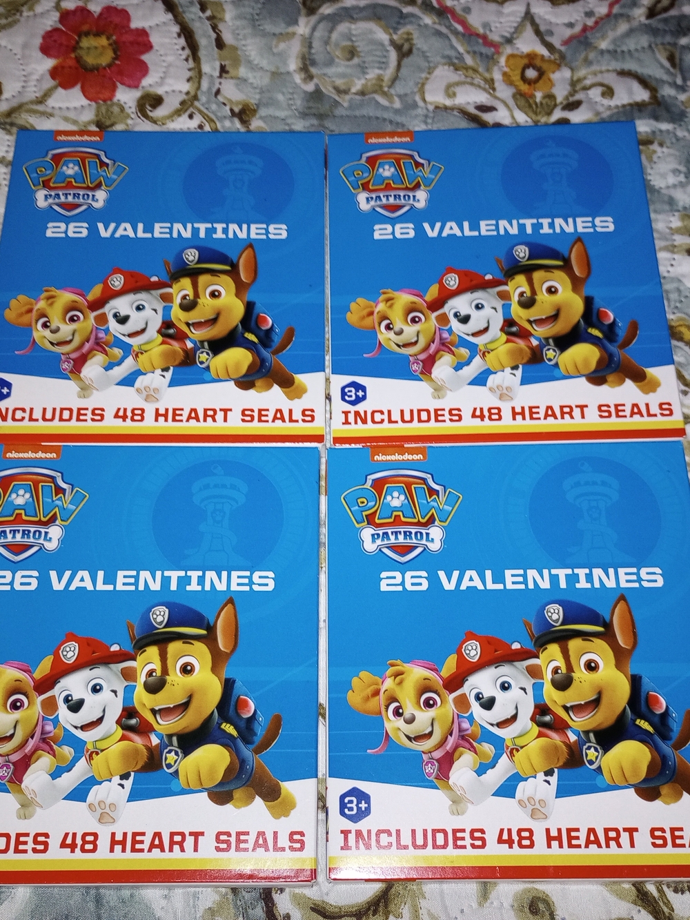 Paw Patrol Valentines Cards - Blue and Yellow Character Design 4 Boxes